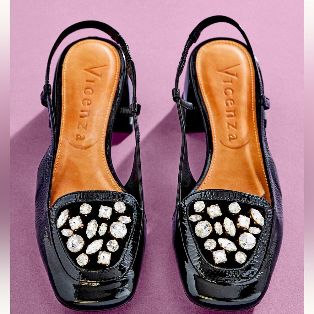 Vicenza Brand sold at Anthropologie Crystal Slingback Shoes